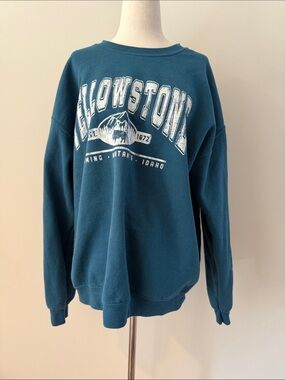 Yellowstone Graphic Crewneck Sweatshirt - Teal Blue